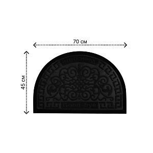 Коврик придверный 45x70см ГЕРБ полукруг  окантовка черный резина/полиэстер 000000000001222802