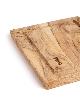 Доска разделочная 15x20x1,5см DE'NASTIA с желобом для стока акация 000000000001221808
