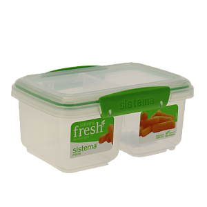 Контейнер для СВЧ 1л двойной прямоугольный FRESH SISTEMA. Два отдельных отделения для хранения.Можно использовать в микроволновой пе 000000000001197080