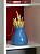 Ваза декоративная 1,1л 13,5x13,5x15см DE'NASTIA Египет горшок ручная работа голубой стекло 000000000001220893