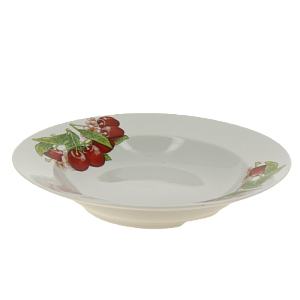 Тарелка фарфор суповая 240 мм супадкий край Вишня,069532 000000000001193481