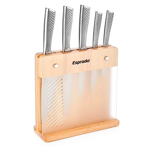 Набор кухонных ножей 5шт с подставкой ESPRADO Alivio нержавеющая сталь Набор кухонных ножей 5шт с подставкой ESPRADO Alivio нержавеющая сталь 000000000001211537