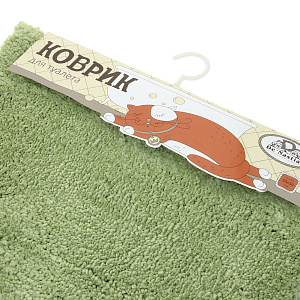 Коврик для туалета DE'NASTIA 50х50см зеленый микрофибра M000212 000000000001107629