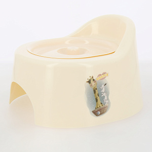 Горшок детский ПОЛИМЕРБЫТ Giraffix туалетный с крышкой пластик 000000000001209592