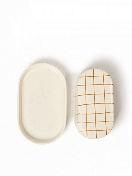 Масленка с крышкой 15,6x9,4x6,5см DE'NASTIA lattice коричневый керамика CE00674 000000000001231353