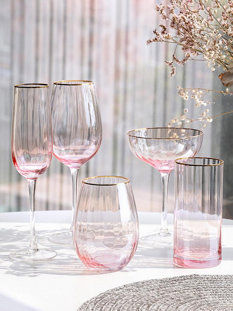 Набор бокалов для вина 2шт 500мл LUCKY Градиент розовый стекло 000000000001208022