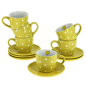 Набор чайный 12 предметов (чашка 220мл-6шт/блюдце-6шт) Agness керамика 000000000001163181