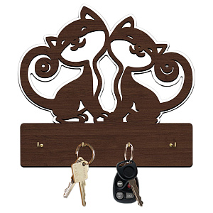 Фоторамка-ключница 26x26см Коты венге подарочная коробка 000000000001214955