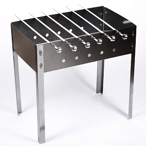 Мангал 500х300х430мм толщина 0,5мм глубина 120мм без шампуров в коробке сталь 000000000001211097