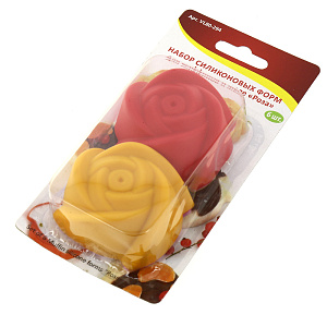 Набор форм для маффинов и желе "Роза" 6шт VL80-294. Изготовлено из силикона. 000000000001190156