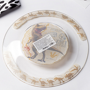 Тарелка 19,5см ND PLAY Мир Юрского периода Энциклопедия стекло 000000000001212273