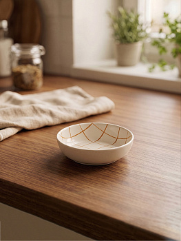 Салатник 14см 280мл DE'NASTIA lattice коричневый керамика 000000000001231348