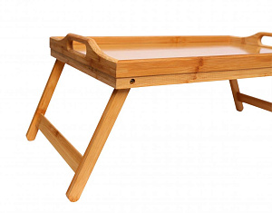 Поднос со складными ножками 50х30х6(63х30х25,5)см BRAVO в термоусадочной пленке без коробки бамбук 000000000001190811