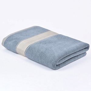 Полотенце махровое 70х130см LUCKY атласный бордюр серо-голубой хлопок 100% 000000000001208684