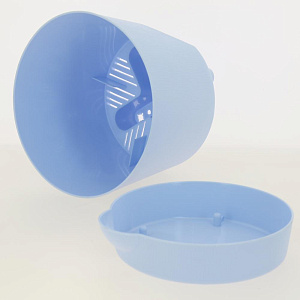 Горшок для цветов с поддоном 1л FORA голубой пластик 000000000001187364