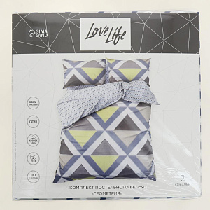Комплект постельного белья 2-спальный LoveLife Геометрия пододеяльник 175х215см простынь 200х225см наволочки 50х70см-2шт сатин 125г/м 100%хлопок 000000000001209988