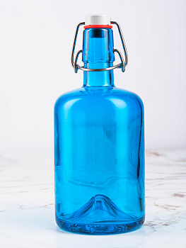 Бутылка 500мл с бугельным замком цветной лак синий стекло 000000000001214071