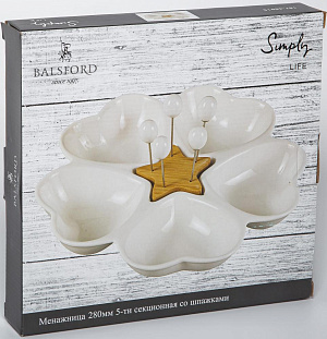 Менажница 280мм BALSFORD МЕЧТА 5 секции на подставке подарочная упаковка фарфор 000000000001206631