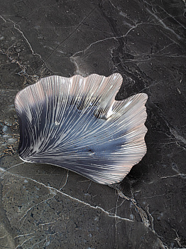 Блюдо сервировочное 23,5см EFE GLASS Ракушка серебро стекло 000000000001213512