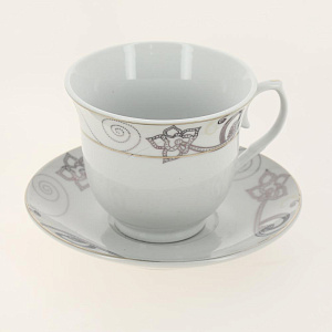 Набор чайный фарфор 12шт (6 чашек 220мл + 6 блюдец) подарочная упаковка Аврора Алия Guterwahl 113-19006 000000000001200590