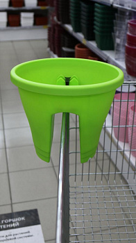 Кашпо на перила D30см H24см 6,5л Салатовый пластик 000000000001194505