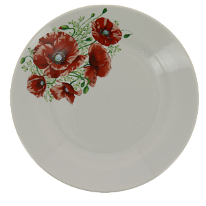 Тарелка фарфор десертная 175 мм супадкий край Маки,069422 000000000001193460