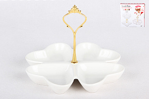 Менажница 20см подарочная упаковка клевер с ручкой Фарфор Коралл 4169 000000000001197467