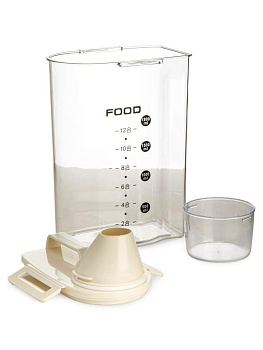 Контейнер 2,5л для сыпучих продуктов/кормов с мерной шкалой белый полипропилен 000000000001227846