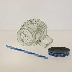 Кружка-банка 400мл Ананас прозрачная M020138/R030482 стекло 000000000001175932