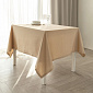 Скатерть 140x180см DE'NASTIA Basic linen мережка по краю бежевый хлопок/полиэстер