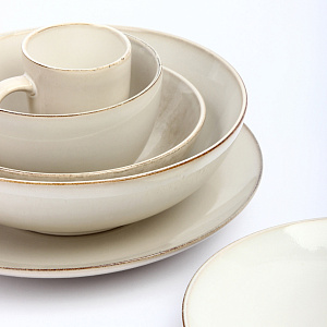 Салатник 20см глубокий кремовый глазурованная керамика 000000000001213897