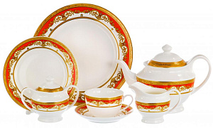 Набор столовой посуды 22 предмета BALSFORD (чашка/блюдце/чайник/сахарница/молочник/блюдо/тарелка) фарфор 123-16022 000000000001197876