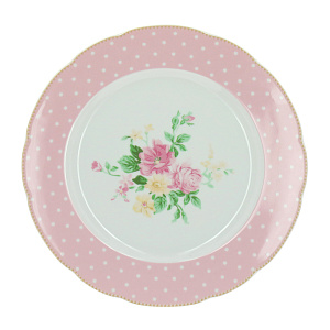 Мелкая тарелка Mix&Match Porcelaine Czech Gold Hands, розовый, 25 см 000000000001136210