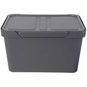 Ящик 38х27,6х22см 18л ECONOVA LUXE универсальный с крышкой серый пластик 000000000001206129