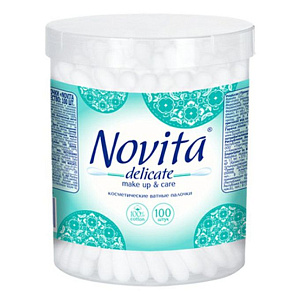 Палочки ватные 200шт NOVITA Delicate в банке 41202650 000000000001205311