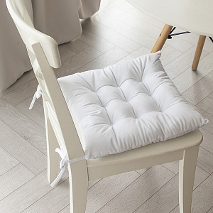 Подушка на стул 40х40см DE'NASTIA белый велюр полиэстер 000000000001218943