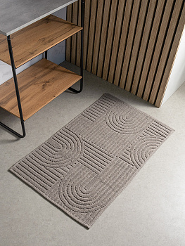 Коврик универсальный 60x100см DE'NASTIA Barbara букле бежевый хлопок 000000000001228484