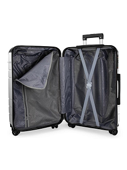 Чемодан на колесах L (48х30х75см) соты серебро PC 000000000001226587