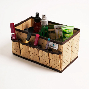 Органайзер для косметики 25x15x13см РУТАУПАК ГОРОХ прямоугольник ткань 000000000001211993