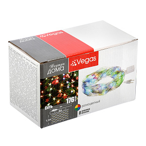 VEGAS Электрогирлянда Сеть 176LED цвет.220v 55073 000000000001180342