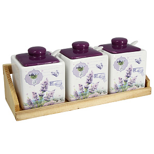 Набор банок для сыпучих продуктов Французская долина Коралл, 3 шт. 000000000001152898