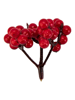 Ветка с ягодами для декора 45см рябина  красный 000000000001228774