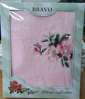 Махровое полотенце 70*140 см плотностью 360 г/м2, хлопок 100%, в подарочной коробке. Нежные расцветки и оригинальная вышивка. Станет 000000000001195927