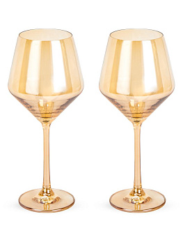 Набор бокалов для вина 2шт 450мл янтарный подарочная упаковка стекло 000000000001228576