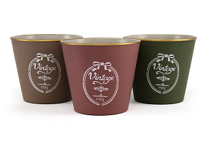 Кашпо 11х10см Vintage Стакан микс пластик 000000000001216372