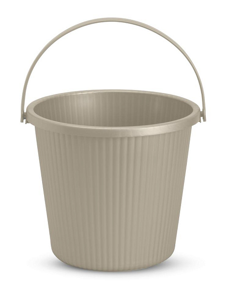 Ведро-стул 10л FORA с крышкой вельвет пудра полиэтилен 000000000001227345