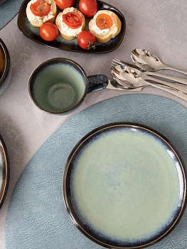 Тарелка обеденная 28см DE'NASTIA большая голубой керамика 000000000001216787