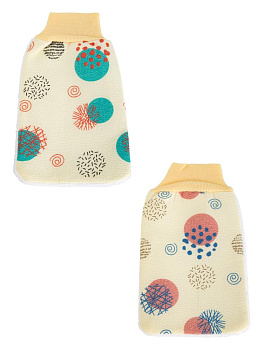 Мочалка-рукавица 25х14см в ассортименте полиэстер 000000000001227885