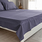 Проcтыня 210x240см DE'NASTIA сиреневый страйп-сатин 1см хлопок 100%