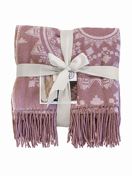 Плед акриловый DE'NASTIA 130х180см 100%Акрил розовый/бежевый T040048 000000000001183144